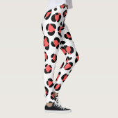 Leggings Poster de animal Léopard Blanc Noir Rouge (Droite)