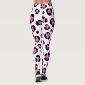 Leggings Poster de animal léopard blanc rose (Dos)