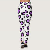 Leggings Poster de animal Léopard blanc violet (Dos)