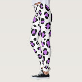 Leggings Poster de animal Léopard blanc violet (Gauche)