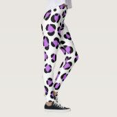 Leggings Poster de animal Léopard blanc violet (Droite)
