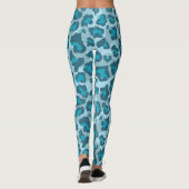 Leggings Poster de animal léopard bleu et gris (Dos)
