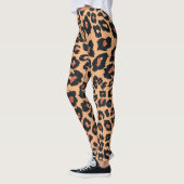 Leggings Poster de animal Léopard Brown rouge orange (Gauche)