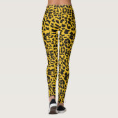 Leggings Poster de animal léopard jaune néon (Dos)