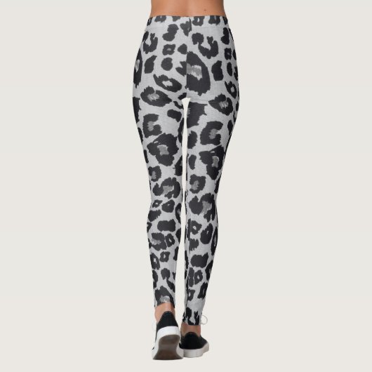 Leggings Poster de animal Léopard noir Brown gris (Dos)