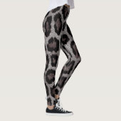 Leggings Poster de animal Léopard noir gris Brown (Droite)