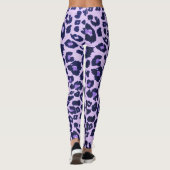 Leggings Poster de animal Léopard Noir Gris Violet (Dos)