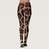 Leggings Poster de animal Léopard Noir Rouge Or Brown (Dos)