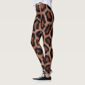 Leggings Poster de animal Léopard Noir Rouge Or Brown (Gauche)