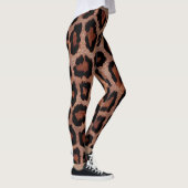 Leggings Poster de animal Léopard Noir Rouge Or Brown (Droite)
