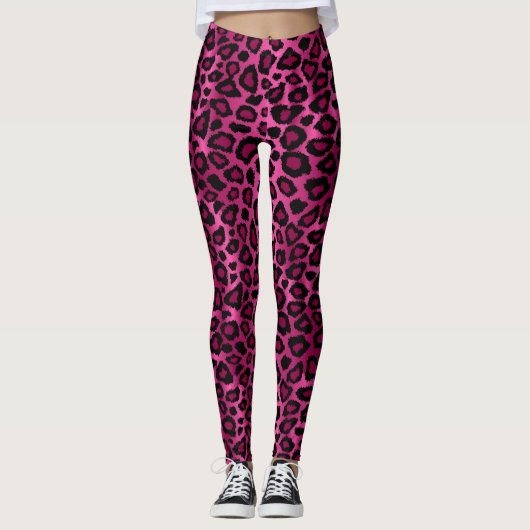 Leggings Poster de animal léopard rose (Devant)