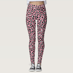Leggings Poster de animal, Léopard Rose, Zones De Cheetah,