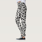 Leggings Poster de animal moderne chic léopard de neige Mot (Gauche)