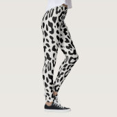 Leggings Poster de animal moderne chic léopard de neige Mot (Droite)
