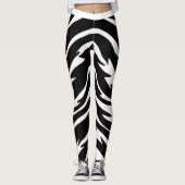 Leggings Poster de animal noir blanc Tiger rayures Motif (Devant)