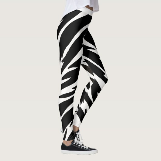 Leggings Poster de animal noir blanc Tiger rayures Motif (Droite)