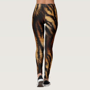 Leggings Poster de animal Orange Black Tiger Stripes