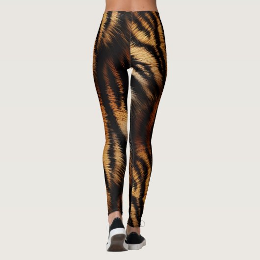 Leggings Poster de animal Orange Black Tiger Stripes (Dos)