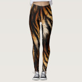 Leggings Poster de animal Orange Black Tiger Stripes (Devant)