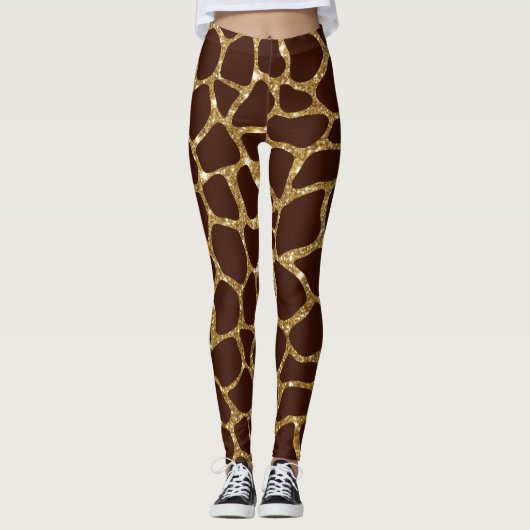 Leggings Poster de animal Parties scintillant or (Devant)
