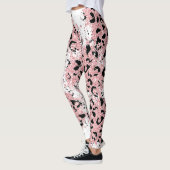 Leggings Poster de animal rose et noir sur blanc (Gauche)