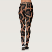 Leggings Poster de animal rouge Brown de léopard noir (Dos)