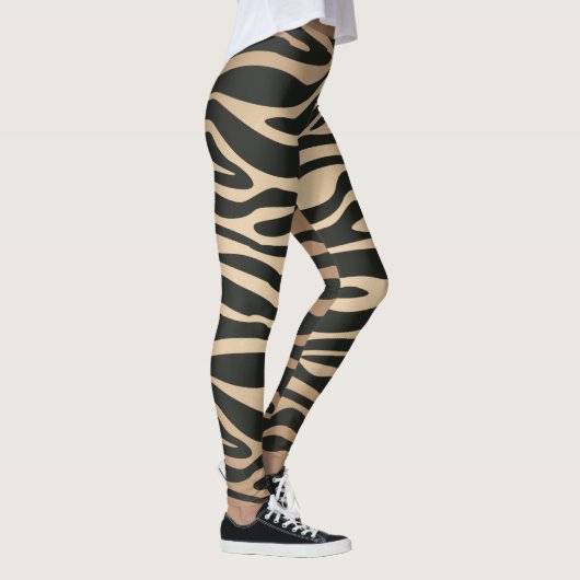 Leggings Poster de animal Zebra Retro couleur peau (Droite)