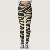 Leggings Poster de animal Zebra Retro couleur peau (Devant)