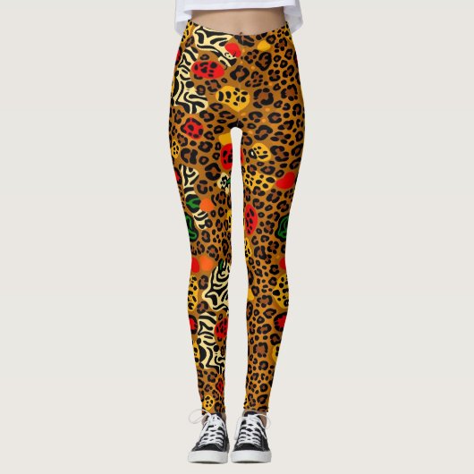 Leggings posters de animaux (Devant)