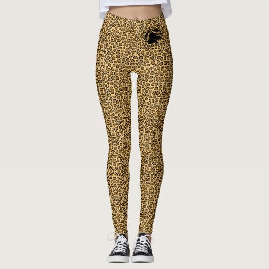 Leggings posters de animaux avec logo B&BE noir (Devant)
