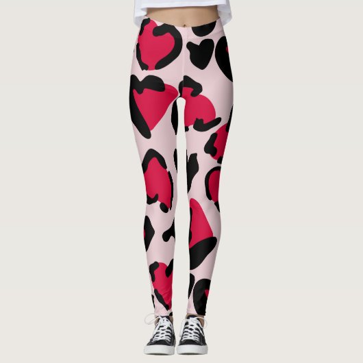Leggings Posters de animaux du coeur (Devant)