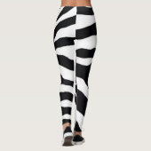 Leggings Posters de animaux Zèbre noir et blanc (Dos)
