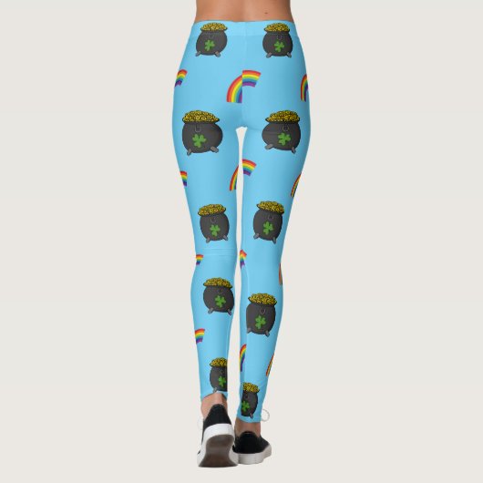 Leggings Pot de dessin en or arc-en-ciel (Dos)