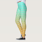 Leggings POUCE BLANC/Noir CUITE Sur Turquoise/Or (Gauche)