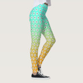 Leggings POUCE BLANC/Noir CUITE Sur Turquoise/Or (Droite)