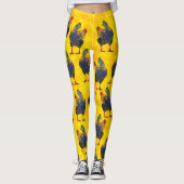 Leggings Poule colorée sur le jaune - guêtres (Devant)