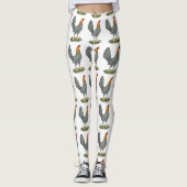 Leggings Poule de Combat Bleu Rouge (Devant)