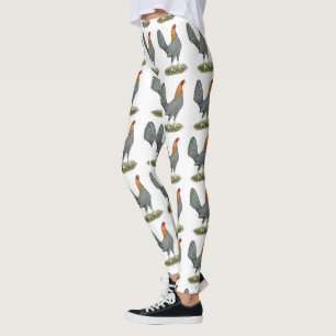 Leggings Poule de Combat Bleu Rouge