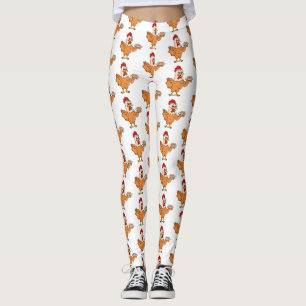Leggings Poulet avec oeufs sur plaque de dessin animé