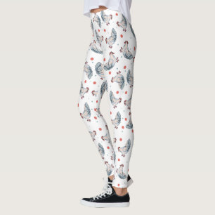 Leggings Poulets et guêtres d'impression de pois partout