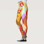 Leggings Poulets inspirés par les courtepointes  (Gauche)