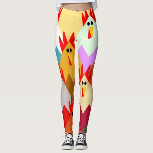 Leggings Poulets inspirés par les courtepointes  (Devant)