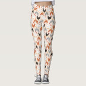 Leggings Poulets mignons sur le beige léger (Devant)