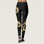 Leggings Poulpe bleu d'anneau sur le noir (Dos)