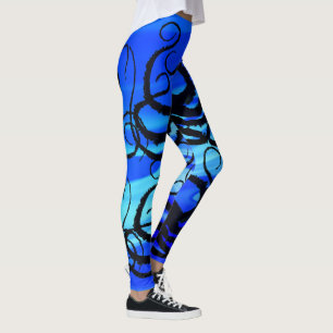 Leggings Poulpe bleu de lagune - guêtres