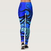 Leggings Poulpe bleu de lagune - guêtres (Dos)