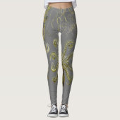 Leggings Poulpe, illustration de calmar, cru (Devant)