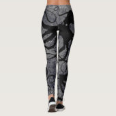 Leggings Poulpe noir sur le gris - guêtres (Dos)