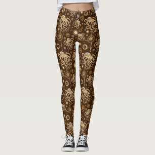 Leggings Poulpe Steampunk Rétro Fantastique Mécanique