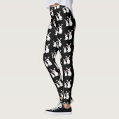 Leggings Poupées blanches avec les yeux rouges motif noir (Gauche)